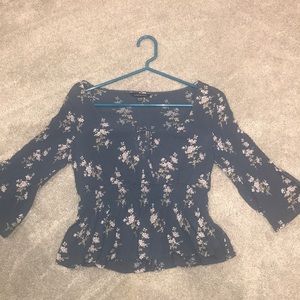 American Eagle Smocked Ruffle Blouse